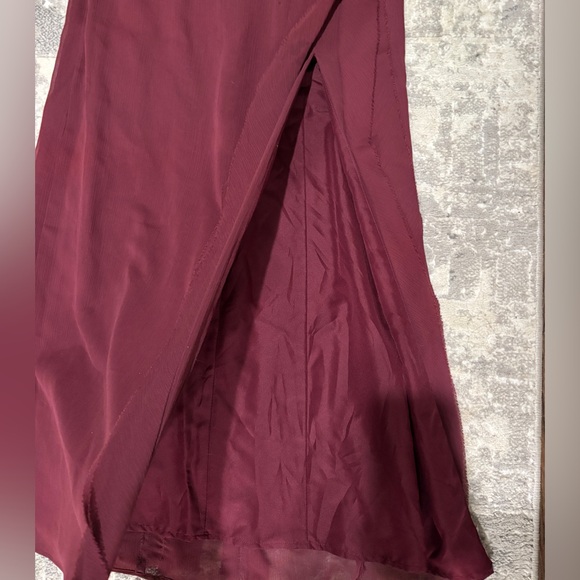 White by Vera Wang long chiffon burgundy wine berry maroon gown size 12. - Picture 4 of 5